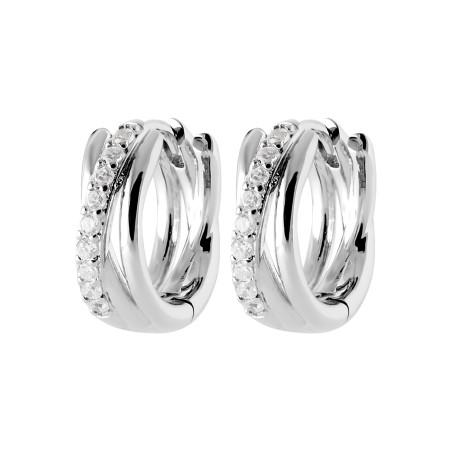 Boucles d'oreilles en argent créoles CZ