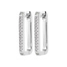 Boucles d'oreilles en argent créoles rectangle CZ