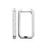 Boucles d'oreilles en argent créoles rectangle CZ