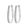 Boucles d'oreilles en argent créoles ovale CZ