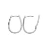 Boucles d'oreilles en argent créoles ovale CZ