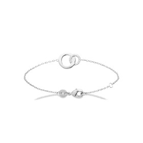Bracelet en argent double cercle CZ