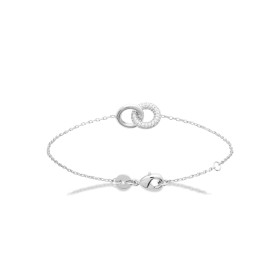 Bracelet en argent double rond CZ