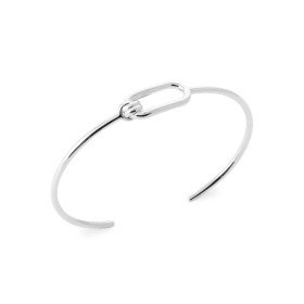 Bracelet jonc en argent ovale nœud