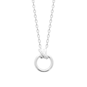 Collier en argent rond et nœud CZ