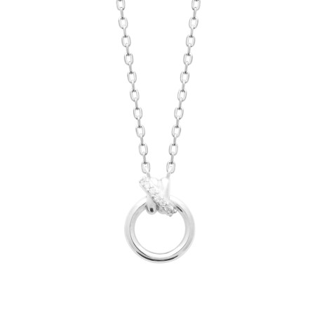 Collier en argent rond et nœud CZ
