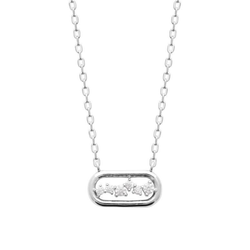 Collier en argent CZ en anneau
