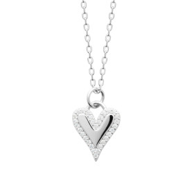 Collier en argent cœur CZ