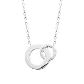 Collier en argent double anneau CZ