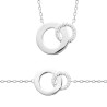 Collier en argent double anneau CZ
