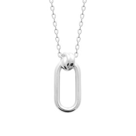 Collier en argent ovale nœud