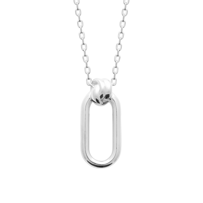 Collier en argent ovale nœud