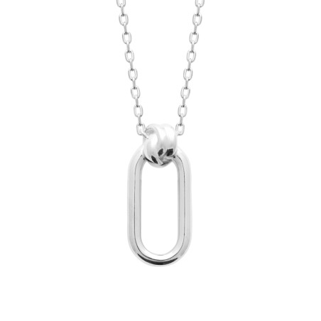 Collier en argent ovale nœud