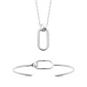 Collier en argent ovale nœud