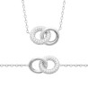 Collier en argent deux Anneaux dont un CZ