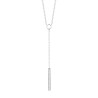 Collier en argent long pendant barre CZ