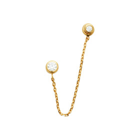 Boucle d'oreille CZ rond relié par chaine