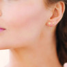 Boucle d'oreille étoile CZ relié par une chaine