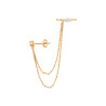 Boucle d'oreille et ear cuffs relié par deux chaines
