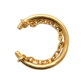 Ear cuffs plaqué or anneau simple avec chaine