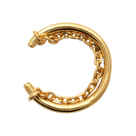 Ear cuffs plaqué or anneau simple avec chaine