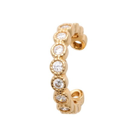 Ear cuffs plaqué or anneau avec boules CZ