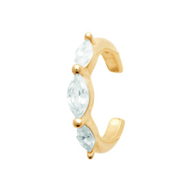 Ear cuffs plaqué or anneau CZ en losange