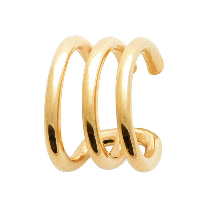 Ear cuffs plaqué or triple anneau