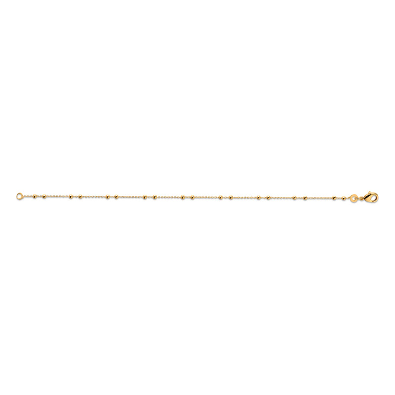 Bracelet plaqué or bille sur chaine
