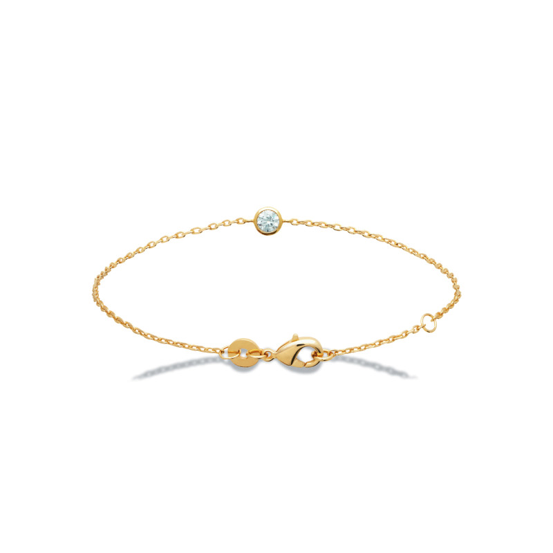 Bracelet plaqué or Perle d'Or CZ