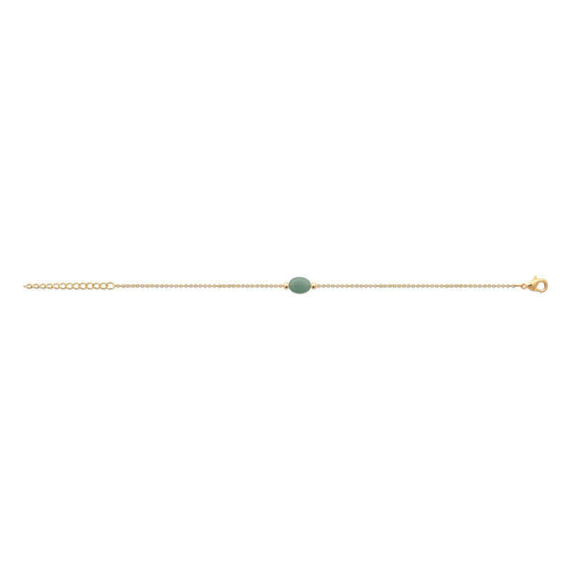 Bracelet plaqué or Émeraude Délicate
