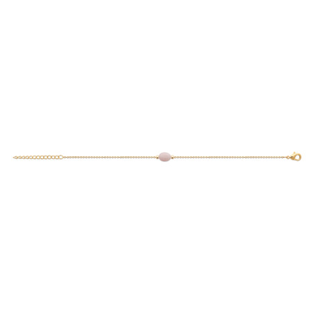 Bracelet plaqué or Rose Quartz