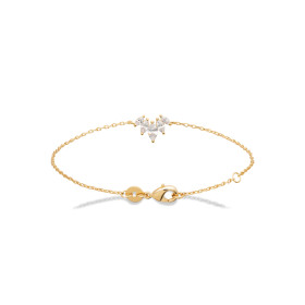 Bracelet plaqué or Feuilles de Diamant