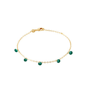Bracelet plaqué or Éclat Émeraude