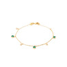 Bracelet plaqué or Émeraudes Étoilées