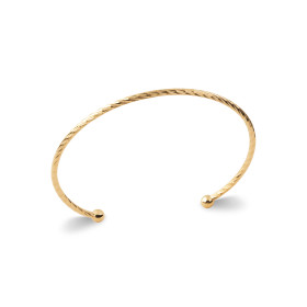 Bracelet Jonc plaqué or Élégance Torsadée