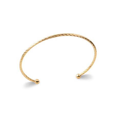 Bracelet Jonc plaqué or Élégance Torsadée