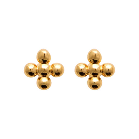 Boucles d'Oreilles Clous en Plaqué Or - Fleur de Luxe