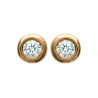 Boucles d'Oreilles en Plaqué Or avec Zirconium Blanc Rond - Éclat Éternel