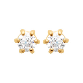 Boucles d'Oreilles Éclat Éternel en Plaqué Or et Zirconium