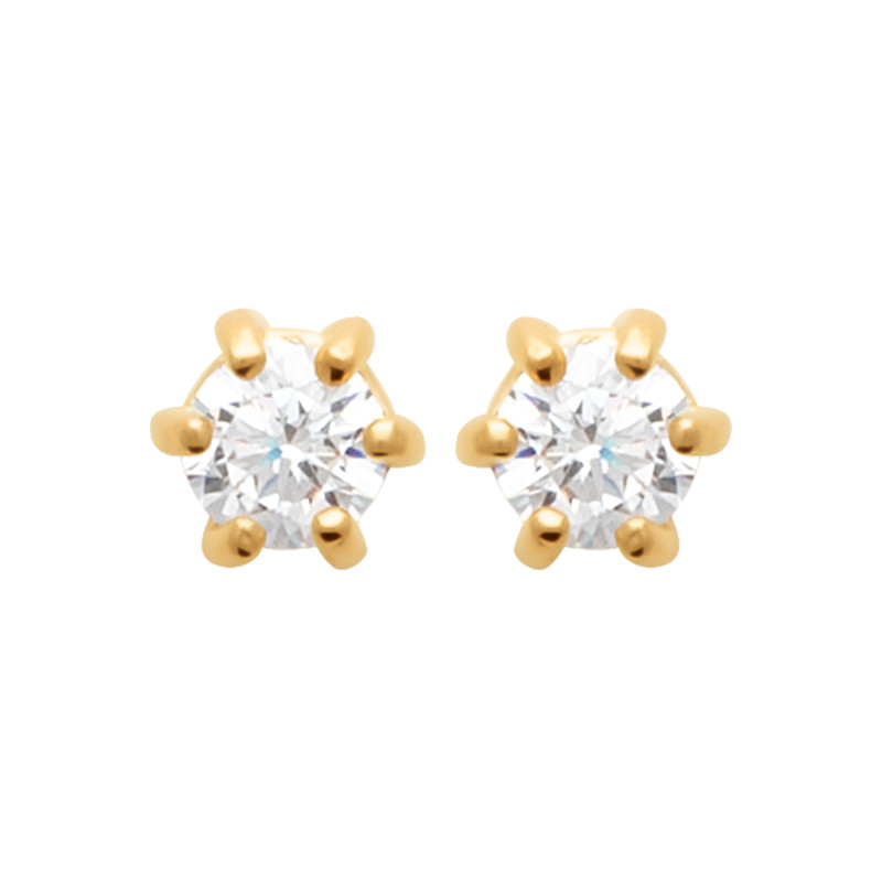 Boucles d'Oreilles Éclat Éternel en Plaqué Or et Zirconium