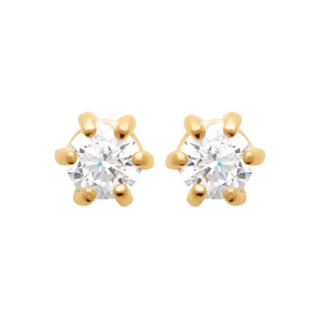 Boucles d'Oreilles Éclat Éternel en Plaqué Or et Zirconium