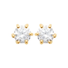 Boucles d'Oreilles Plaqué Or avec Strass Brillant