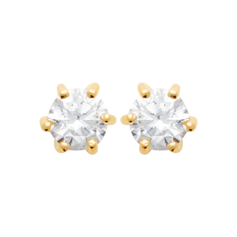 Boucles d'Oreilles Plaqué Or avec Strass Brillant