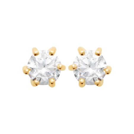 Boucles d'Oreilles Plaqué Or avec Strass Brillant