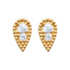 Boucles d'Oreilles Goutte en Plaqué Or avec Double Strass Étincelant