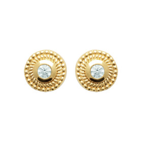 Boucles d'oreilles en Plaqué Or avec CZ Brillant