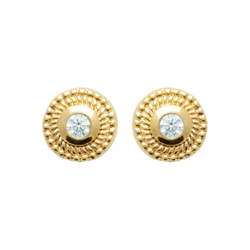 Boucles d'oreilles en Plaqué Or avec CZ Brillant