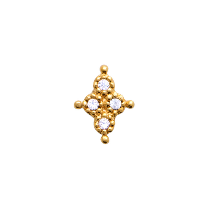 Boucle d’oreille étoile en plaqué or avec strass scintillants – vendue à l’unité Boucle d’oreille étoile en plaqué or avec strass scintillants – vendue à l’unité