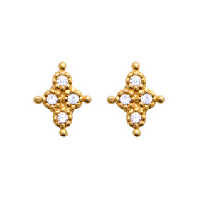 Boucles d'oreilles en Plaqué Or avec Strass Étoile